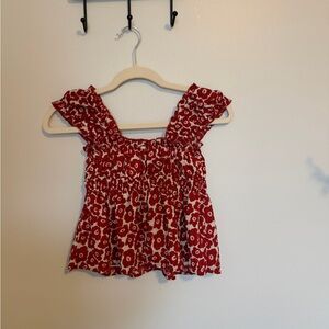 Floral Red Women's Top